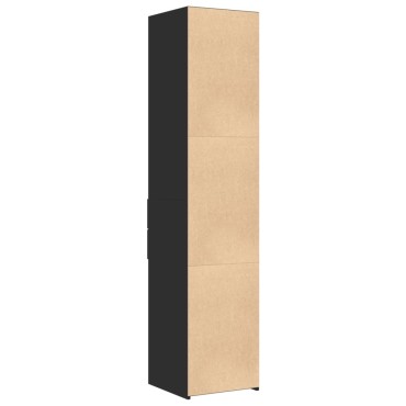 vidaXL Ντουλάπι Μαύρο 40x42,5x185cm από Επεξεργασμένο Ξύλο 1 τεμ.