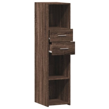 vidaXL Ντουλάπι Καφέ Δρυς 30x42,5x124cm από Επεξεργασμένο Ξύλο 1 τεμ.
