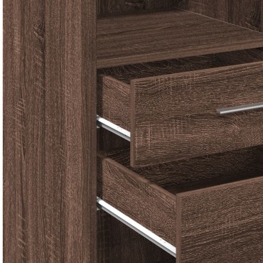 vidaXL Ντουλάπι Καφέ Δρυς 30x42,5x124cm από Επεξεργασμένο Ξύλο 1 τεμ.