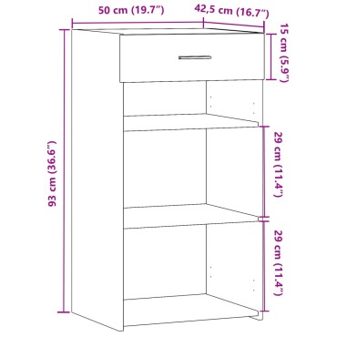 vidaXL Ντουλάπι Καφέ Δρυς 50x42,5x93cm Επεξεργασμένο Ξύλο 1 τεμ.