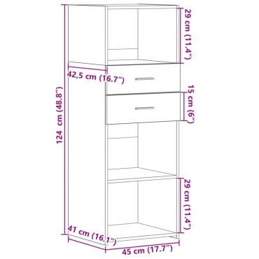 vidaXL Ντουλάπι Λευκό 45x42,5x124cm από Επεξεργασμένο Ξύλο 1 τεμ.