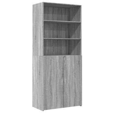 vidaXL Ντουλάπι Γκρι Sonoma 80x42,5x185cm από Επεξεργασμένο Ξύλο 1 τεμ.
