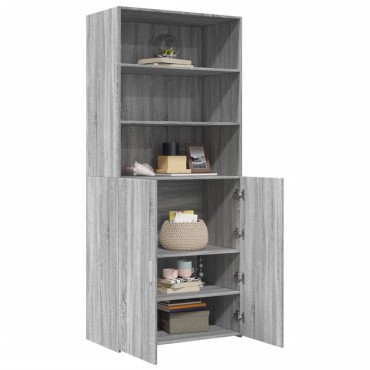 vidaXL Ντουλάπι Γκρι Sonoma 80x42,5x185cm από Επεξεργασμένο Ξύλο 1 τεμ.
