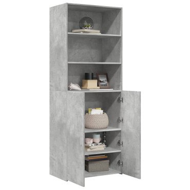 vidaXL Ντουλάπι Γκρι Σκυροδέματος 70x42,5x185cm Επεξεργασμένο Ξύλο 1 τεμ.