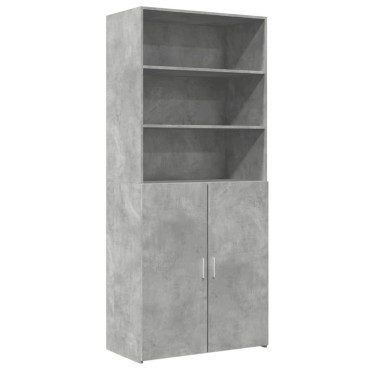 vidaXL Ντουλάπι Γκρι Σκυροδέματος 80x42,5x185cm Επεξεργασμένο Ξύλο 1 τεμ.