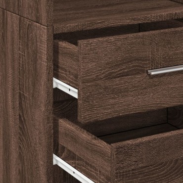 vidaXL Ντουλάπι Καφέ Δρυς 40x42,5x185cm από Επεξεργασμένο Ξύλο 1 τεμ.