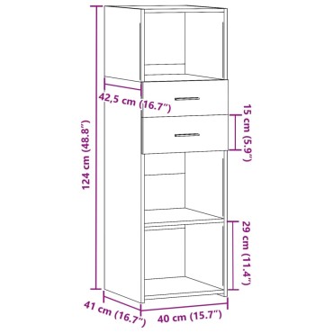 vidaXL Ντουλάπα Καπνιστή Δρυς 40x42,5x124cm από Επεξεργασμένο Ξύλο 1 τεμ.