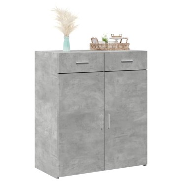 vidaXL Ντουλάπι Γκρι Σκυροδέματος 80x42,5x93cm Επεξεργασμένο Ξύλο 1 τεμ.