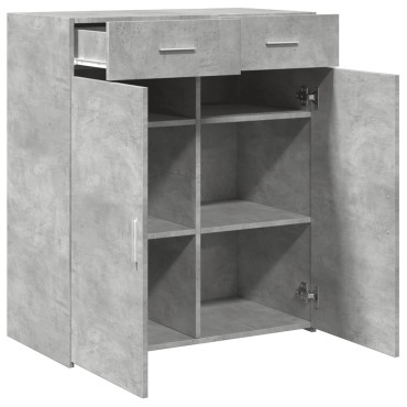 vidaXL Ντουλάπι Γκρι Σκυροδέματος 80x42,5x93cm Επεξεργασμένο Ξύλο 1 τεμ.
