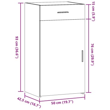 vidaXL Συρταριέρα Λευκή 50x42,5x93cm από Επεξεργασμένο Ξύλο 1 τεμ.