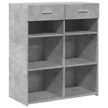 vidaXL Ντουλάπι Γκρι Σκυροδέματος 80x42,5x93cm Επεξεργασμένο Ξύλο 1 τεμ.