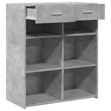 vidaXL Ντουλάπι Γκρι Σκυροδέματος 80x42,5x93cm Επεξεργασμένο Ξύλο 1 τεμ.