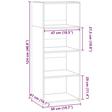 vidaXL Ντουλάπα Καπνιστή Δρυός 50x41x124cm από Επεξεργασμένο Ξύλο 1 τεμ.