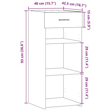 vidaXL Συρταριέρα Λευκή 40x42,5x93cm από Επεξεργασμένο Ξύλο 1 τεμ.