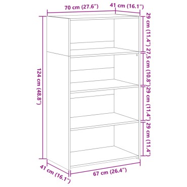 vidaXL Ντουλάπι Λευκό 70x41x124cm από Επεξεργασμένο Ξύλο 1 τεμ.