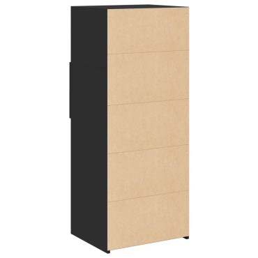 vidaXL Ντουλάπι Μαύρο 50x42,5x124cm από Επεξεργασμένο Ξύλο 1 τεμ.