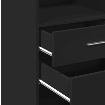 vidaXL Ντουλάπι Μαύρο 50x42,5x124cm από Επεξεργασμένο Ξύλο 1 τεμ.