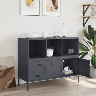 vidaXL Ντουλάπι Ανθρακί 100,5x39x79cm από Χάλυβα 1 τεμ.