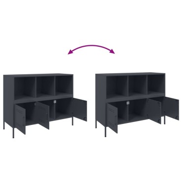 vidaXL Ντουλάπι Ανθρακί 100,5x39x79cm από Χάλυβα 1 τεμ.