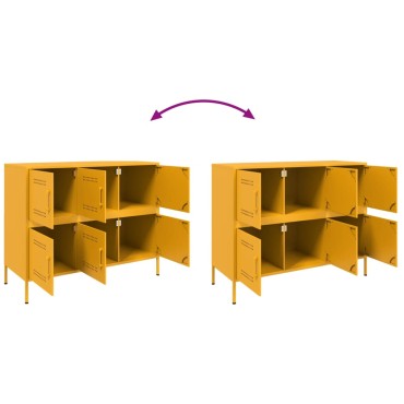 vidaXL Ντουλάπι Μουσταρδί 100,5x39x79cm από Ατσάλι 1 τεμ.