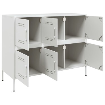 vidaXL Ντουλάπι Λευκό 100,5x39x79cm από Χάλυβα 1 τεμ.