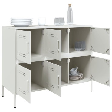 vidaXL Ντουλάπι Λευκό 100,5x39x79cm από Χάλυβα 1 τεμ.
