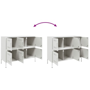vidaXL Ντουλάπι Λευκό 100,5x39x79cm από Χάλυβα 1 τεμ.