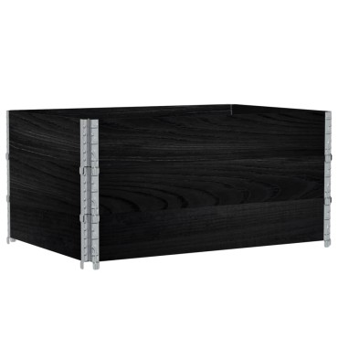 vidaXL Κολάρα Παλέτας 3 τεμ. Μαύρο 120x80 εκ. από Μασίφ Ξύλο Πεύκου