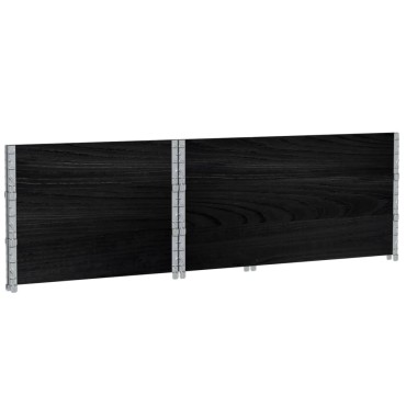 vidaXL Κολάρα Παλέτας 3 τεμ. Μαύρο 120x80 εκ. από Μασίφ Ξύλο Πεύκου