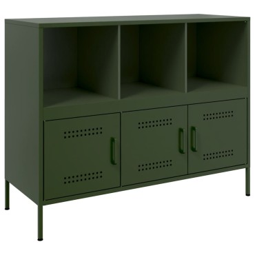 vidaXL Ντουλάπι Πράσινο Λαδί 100,5x39x79cm από Ατσάλι 1 τεμ.
