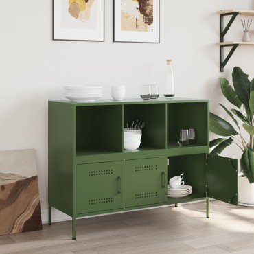 vidaXL Ντουλάπι Πράσινο Λαδί 100,5x39x79cm από Ατσάλι 1 τεμ.