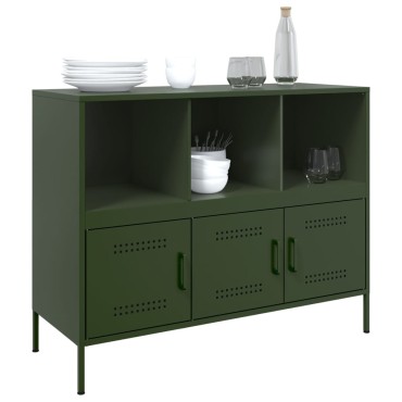 vidaXL Ντουλάπι Πράσινο Λαδί 100,5x39x79cm από Ατσάλι 1 τεμ.