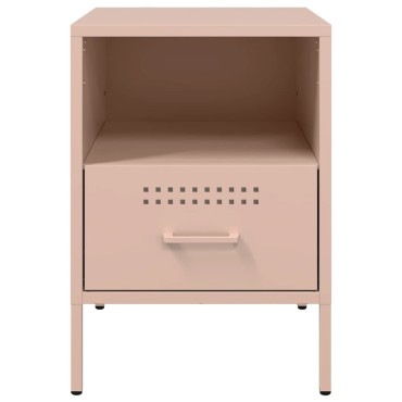vidaXL Κομοδίνο Ροζ 36x39x50,5cm από Χάλυβα 1 τεμ.