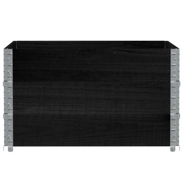 vidaXL Κολάρα Παλέτας 3 τεμ. Μαύρο 100x100 εκ. από Μασίφ Ξύλο Πεύκου