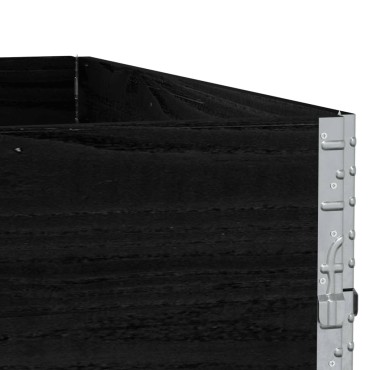 vidaXL Κολάρα Παλέτας 3 τεμ. Μαύρο 100x100 εκ. από Μασίφ Ξύλο Πεύκου