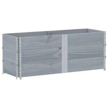 vidaXL Κολάρα Παλέτας 3 τεμ. Γκρι 150x50 εκ. από Μασίφ Ξύλο Πεύκου