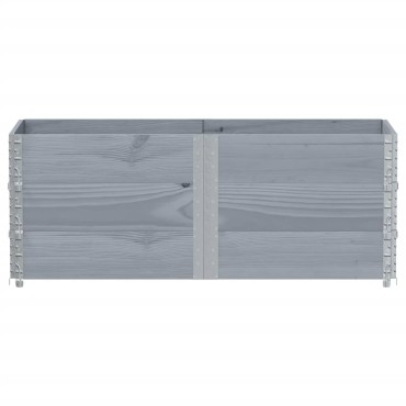 vidaXL Κολάρα Παλέτας 3 τεμ. Γκρι 150x50 εκ. από Μασίφ Ξύλο Πεύκου