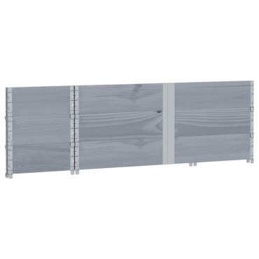vidaXL Κολάρα Παλέτας 3 τεμ. Γκρι 150x50 εκ. από Μασίφ Ξύλο Πεύκου