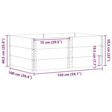 vidaXL Κολάρα Παλέτας 3 τεμ. 150x100 εκ. από Μασίφ Ξύλο Πεύκου