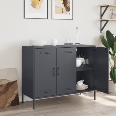 vidaXL Ντουλάπι Ανθρακί 100,5x39x79cm από Χάλυβα 1 τεμ.