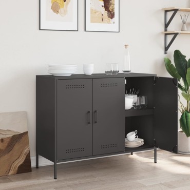 vidaXL Ντουλάπι Μαύρο 100,5x39x79cm από Χάλυβα 1 τεμ.