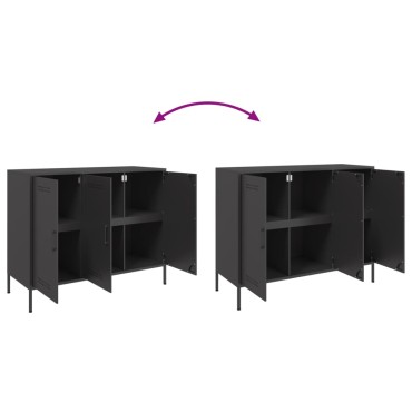 vidaXL Ντουλάπι Μαύρο 100,5x39x79cm από Χάλυβα 1 τεμ.
