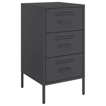 vidaXL Κομοδίνα 2 τεμ. Μαύρα 36x39x68cm από Χάλυβα