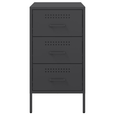 vidaXL Κομοδίνα 2 τεμ. Μαύρα 36x39x68cm από Χάλυβα
