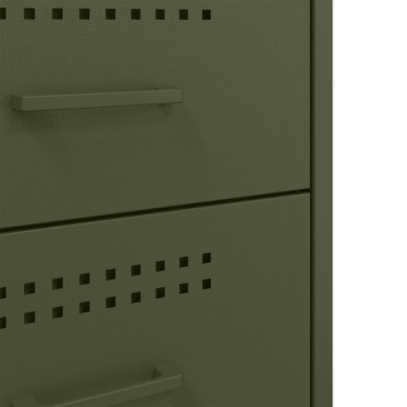 vidaXL Κομοδίνα 2 τεμ. Πράσινο Λαδί 36x39x68cm από Χάλυβα