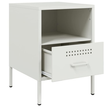 vidaXL Κομοδίνο Λευκό 36x39x50,5cm από Χάλυβα 1 τεμ.