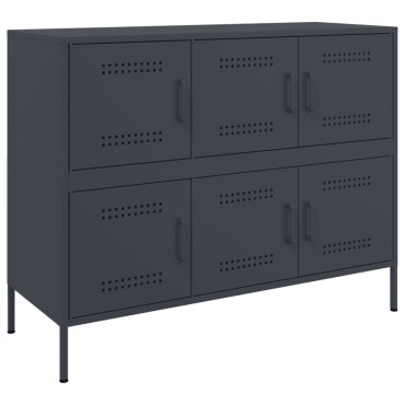 vidaXL Ντουλάπι Ανθρακί 100,5x39x79cm από Χάλυβα 1 τεμ.