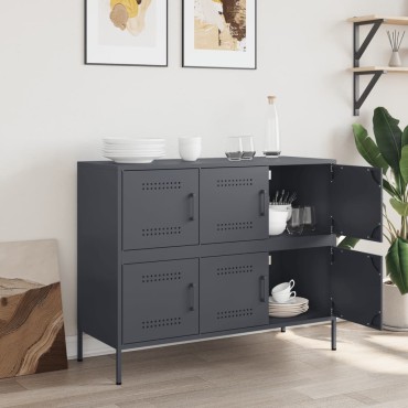 vidaXL Ντουλάπι Ανθρακί 100,5x39x79cm από Χάλυβα 1 τεμ.