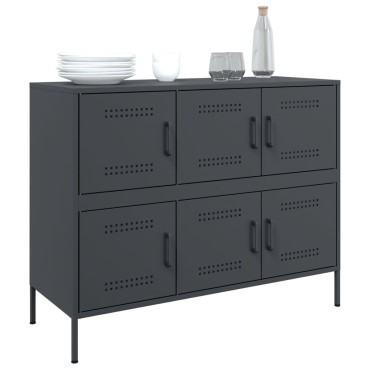 vidaXL Ντουλάπι Ανθρακί 100,5x39x79cm από Χάλυβα 1 τεμ.