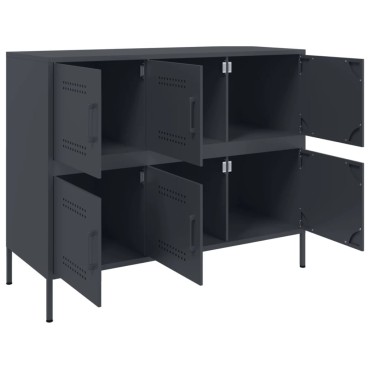 vidaXL Ντουλάπι Ανθρακί 100,5x39x79cm από Χάλυβα 1 τεμ.